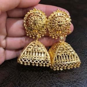 22k gold plated earrings Jhumki Indian jewelry